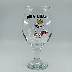 BİRA KRALI-CAM BİRA BARDAĞI - ŞEFFAF - 