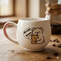 BİRİCİK ANNEM AYICIKLAR-BALON KUPA - PEMBE SAP - 