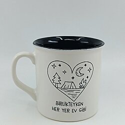 BİRLİKTEYKEN HER YER EV GİBİ-İDA KUPA - TRANSPARAN SAP TRANSPARAN GÖVDE SİYAH İÇ - 