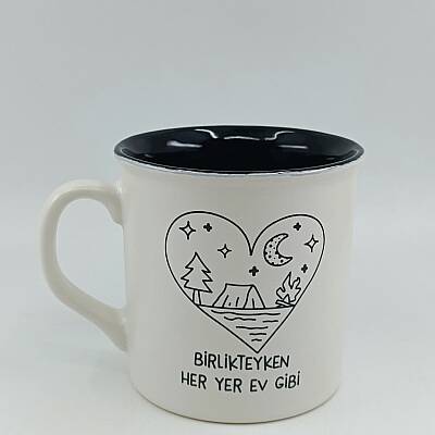BİRLİKTEYKEN HER YER EV GİBİ-İDA KUPA - TRANSPARAN SAP TRANSPARAN GÖVDE SİYAH İÇ - 1