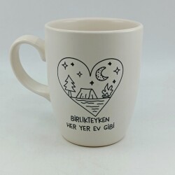 BİRLİKTEYKEN HER YER EV GİBİ-OVAL KUPA - TRANSPARAN SAP - 