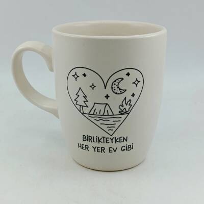 BİRLİKTEYKEN HER YER EV GİBİ-OVAL KUPA - TRANSPARAN SAP - 1