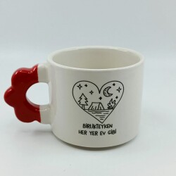 BİRLİKTEYKEN HER YER EV GİBİ-PAPATYA KUPA - KIRMIZI SAP - 