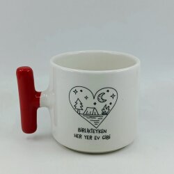 BİRLİKTEYKEN HER YER EV GİBİ-T KUPA - KIRMIZI SAP - 