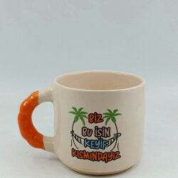 BİZ BU İŞİN KEYİF KISMINDAYIZ-BONCUK KUPA - TURUNCU SAP - 