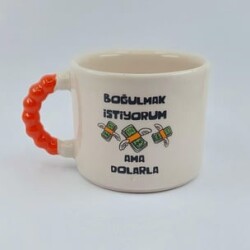 BOĞULMAK İSTİYORUM AMA - BONCUK KUPA - TURUNCU SAP - 