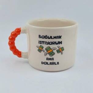 BOĞULMAK İSTİYORUM AMA - BONCUK KUPA - TURUNCU SAP - 3