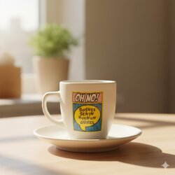 BOŞVER SENİN BURNUN GÜZEL-KLASİK TÜRK KAHVESİ FİNCANI - TRANSPARAN - 