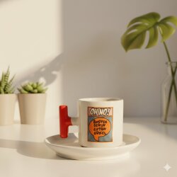 BOŞVER SENİN GÖTÜN GÜZEL-T TÜRK KAHVESİ FİNCANI - TURUNCU SAP - 