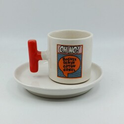 BOŞVER SENİN GÖTÜN GÜZEL-T TÜRK KAHVESİ FİNCANI - TURUNCU SAP - 