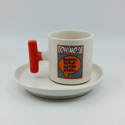 BOŞVER SENİN GÖTÜN GÜZEL-T TÜRK KAHVESİ FİNCANI - TURUNCU SAP - 1