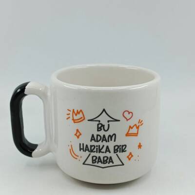 BU ADAM HARİKA BİR BABA-ARYA ÇAY FİNCANI - SİYAH SAP - 1