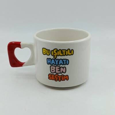 BU IŞILTILI HAYATI BEN SEÇTİM-KALP KUPA - KIRMIZI SAP - 1