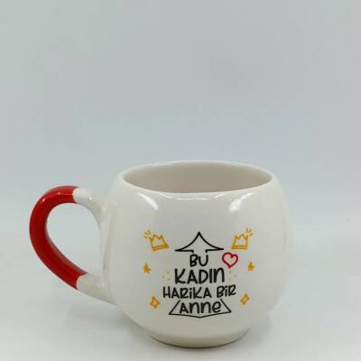 BU KADIN HARİKA BİR ANNE-BALON KUPA - KIRMIZI SAP - 1