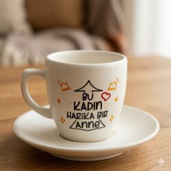 BU KADIN HARİKA BİR ANNE-KLASİK TÜRK KAHVESİ FİNCANI - TRANSPARAN GÖVDE - 