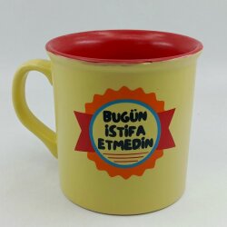 BUGÜN İSTİFA ETMEDİN-İDA KUPA - SARI SAP SARI GÖVDE KIRMIZI İÇ - 