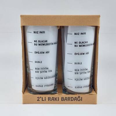 BUZ PAYI-İKİLİ RAKI BARDAĞI - ŞEFFAF - 1