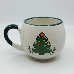 ÇAM AĞACI MUTLU YILLAR-BALON KUPA - YEŞİL SAP YEŞİL TURNETT - 