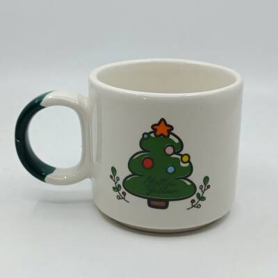 ÇAM AĞACI MUTLU YILLAR-D KUPA - YEŞİL SAP - 1