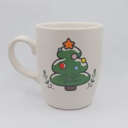 ÇAM AĞACI MUTLU YILLAR-OVAL KUPA - TRANSPARAN SAP - 