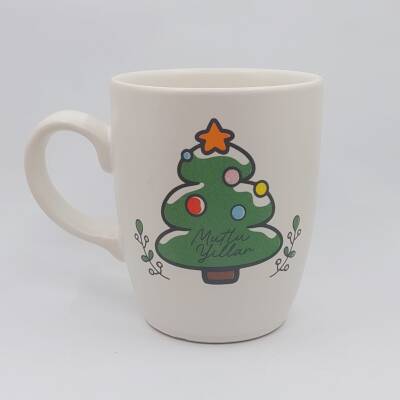 ÇAM AĞACI MUTLU YILLAR-OVAL KUPA - TRANSPARAN SAP - 1