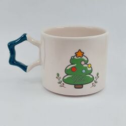 ÇAM AĞACI MUTLU YILLAR-YILDIZ KUPA - YEŞİL SAP - 