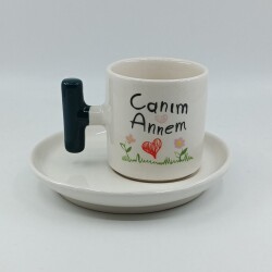 CANIM ANNEM-T TÜRK KAHVESİ FİNCANI - YEŞİL SAP - 