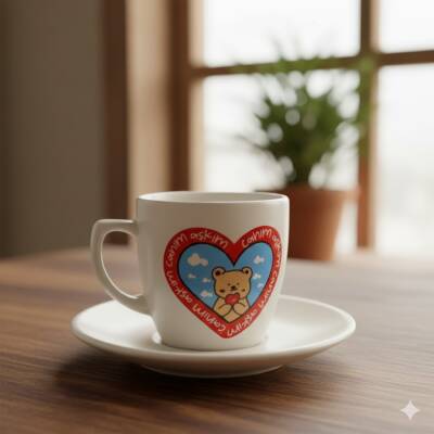 CANIM AŞKIM-KLASİK TÜRK KAHVESİ FİNCANI - TRANSPARAN GÖVDE - 1