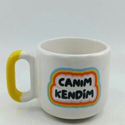 CANIM KENDİM RENKLİ - ARYA ÇAY FİNCANI - SARI SAP - 
