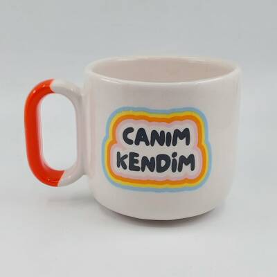 CANIM KENDİM RENKLİ - ARYA ÇAY FİNCANI - TURUNCU SAP - 1