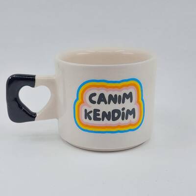 CANIM KENDİM RENKLİ - KALP KUPA - SİYAH SAP - 1