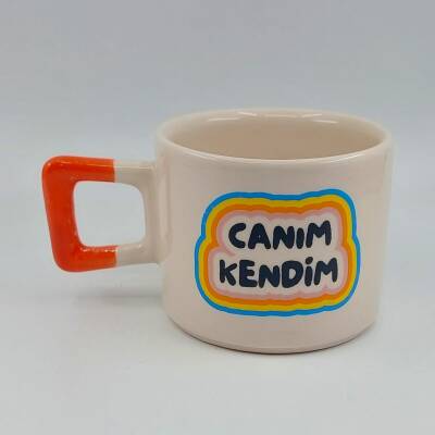 CANIM KENDİM RENKLİ-KARE KUPA - TURUNCU SAP - 1