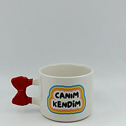 CANIM KENDİM RENKLİ-KURDELE KUPA - KIRMIZI SAP - 