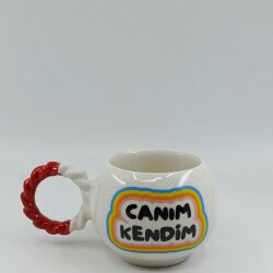 CANIM KENDİM RENKLİ-ÖRGÜLÜ BALONCUK KUPA - KIRMIZI SAP - 