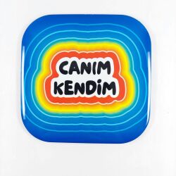 CANIM KENDİM RENKLİ-PARLAK BARDAK ALTLIĞI - TEKLİ - 