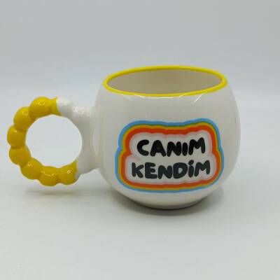 CANIM KENDİM RENKLİ-PUF KUPA - SARI SAP SARI TURNET - 1