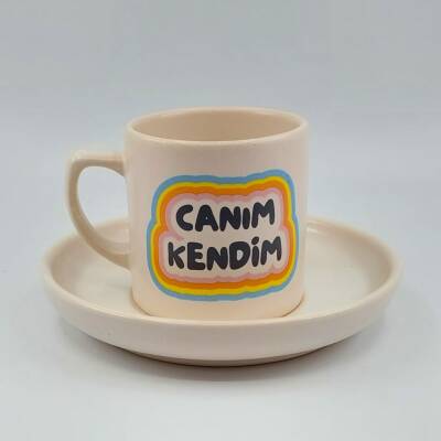 CANIM KENDİM RENKLİ-VENÜS TÜRK KAHVESİ FİNCANI - TRANSPARAN - 1