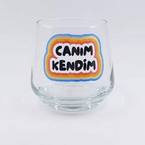 CANIM KENDİM RENKLİ-VİSKİ BARDAĞI - ŞEFFAF - 1