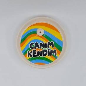 CANIM KENDİM RENKLİ-YUVARLAK SERAMİK NOTLUK - TRANSPARAN GÖVDE - 1