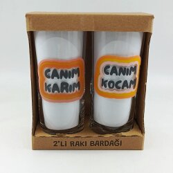 CANIM KOCAM & CANIM KARIM-İKİLİ RAKI BARDAĞI - ŞEFFAF - 