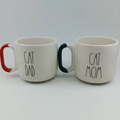CAT MOM & CAT DAD-İKİLİ ARYA ÇAY - RENKLİ SAP - 1