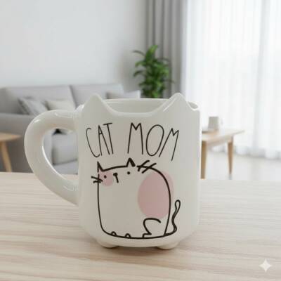 CAT MOM-KEDİ KUPA - TRANSPARAN SAP - 1