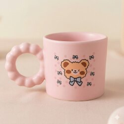 CENTİLMEN AYI-PRENSES KUPA - PEMBE GÖVDE PEMBE SAP - 