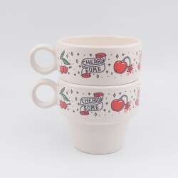 CHERRY BOMB-İKİLİ ESPRESSO BARDAĞI - TRANSPARAN - 1