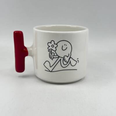 ÇİÇEK TUTAN GÜLEN YÜZ-T KUPA - KIRMIZI SAP - 1