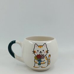 ÇİÇEK TUTAN İNEK-BALON KUPA - YEŞİL SAP - 