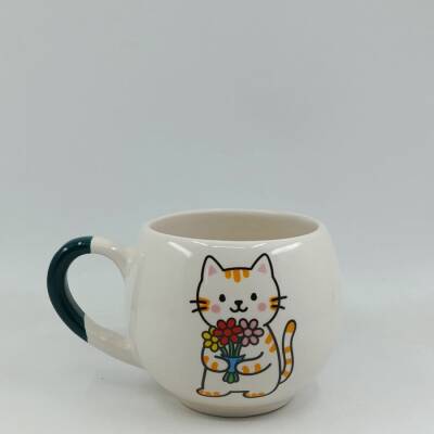 ÇİÇEK TUTAN İNEK-BALON KUPA - YEŞİL SAP - 1