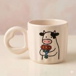 ÇİÇEK TUTAN İNEK-EROS KUPA - TRANSPARAN SAP TRANSPARAN GÖVDE - 