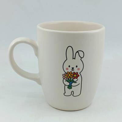 ÇİÇEK TUTAN TAVŞAN-OVAL KUPA - TRANSPARAN SAP - 1