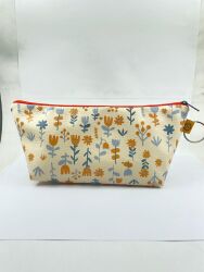 ÇİÇEKLER-MAKYAJ ÇANTASI - TEKLİ - 